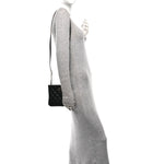 Lambskin Quilted Uniform Crossbody Bag Black