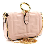 Nappa Matisse FF Embossed Nano Maxi Buckle Baguette Charm Rosa Quarzo