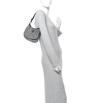 Satin Crystal Cleo Adjustable Strap Shoulder Bag Metal