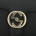 Dollar Calfskin Small Interlocking G Shoulder Bag Black