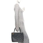 Caviar Quilted Medallion Tote Black