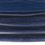 Calfskin Crocodile Embossed Medium Monogram Sunset Navy