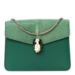 Galuchat Calfskin Serpenti Forever Crossbody Bag Green