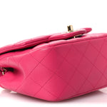 Lambskin Quilted Mini Square Flap Pink