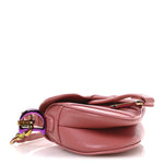 Goatskin Micro Saddle Bag With Strap Coral Powder