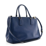 Saffiano Lux Medium Galleria Double Zip Tote Bluette
