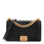 Caviar Quilted Medium Boy Flap Black