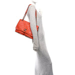 Grained Calfskin Large Natural Beauty Flap Orange