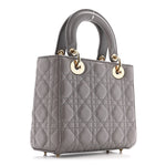 Lambskin Cannage Small Lady Dior Grey