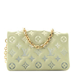 Lambskin Embossed Monogram Pochette Coussin Green