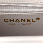 Shiny Aged Calfskin Quilted Nano Kelly Shopper Light Grey