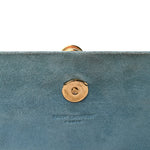 Smooth Calfskin Small Classic Monogram Kate Tassel Satchel Turquoise