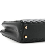 Grain De Poudre Matelasse Chevron Monogram Shopping Bag Black