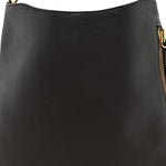Pebbled Calfskin Large Alix Padlock Zip Hobo Bag Dark Brown