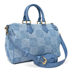 Damier Denim 3D Speedy Bandouliere 30 Denim Blue