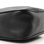 Pebbled Calfskin Small Soho Disco Bag Black