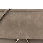 Calfskin Suede Medium Faye Shoulder Bag Motty Grey