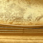 Metallic Satin Lambskin Intrecciato Long Andiamo Top Handle Clutch Gold