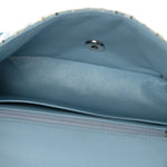 Tweed Braid Mini Flap Blue White Navy