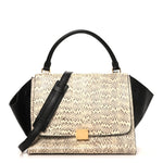 Snakeskin Calfskin Medium Trapeze White Black