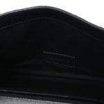 Grain De Poudre Matelasse Chevron Monogram Monochrome Envelope Clutch Black
