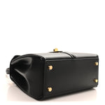 Satinated Calfskin Small 16 Top Handle Bag Black