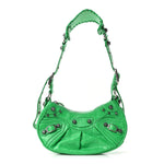Agneau Arena Le Cagole Shoulder Bag XS Vivid Green