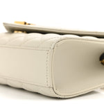 Grain De Poudre Textured Mixed Matelasse Triquilt Small Monogram Satchel Crema Soft