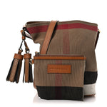Canvas Mega Check Mini Ashby Tassel Crossbody Saddle Brown