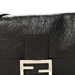 Crackled Calfskin Baguette 26424 Black
