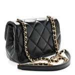 Lambskin Quilted Mini Flap Black