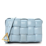 Nappa Maxi Intreccio Padded Cassette Crossbody Bag Ice