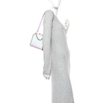 Holographic Faux Leather Mini Falabella Silver
