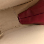 Glazed Calfskin Round As Earth Evening Bag Rouge