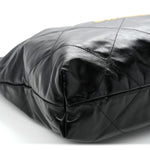 Shiny Calfskin Quilted Large Chanel 22 Black