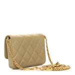 Lambskin Enamel Quilted Coco Hearts Clutch With Chain Light Green
