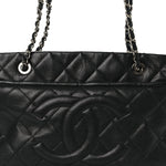 Caviar Quilted Timeless CC Soft Tote Black