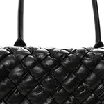 Calfskin Intreccio Rumple Desiree Shoulder Bag Black