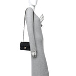 Lambskin Quilted Mini Rectangular Flap Black