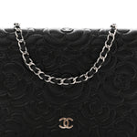 Caviar Camellia Embossed Wallet On Chain WOC Black