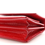 Calfskin Crocodile Embossed Medium Monogram Sunset Rouge Eros