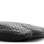 Nappa Intrecciato Flat Shoulder Bag Black