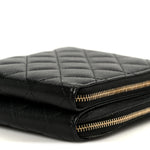 Caviar Quilted Phone Holder With Chain Black