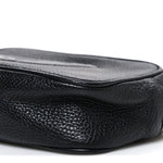 Pebbled Calfskin Small Soho Disco Bag Black
