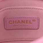 Lambskin Quilted Mini Lacquered Chain Flap Pink