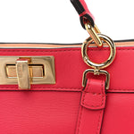 Vitello Seta Shiny Nappa Small Peekaboo I SEE U Satchel Lampone Light Rose