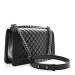 Caviar Quilted New Medium Boy Flap Black