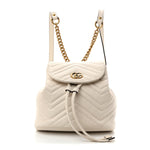 Calfskin Matelasse GG Marmont Flap Backpack White