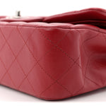 Lambskin Quilted Medium Double Flap Red