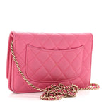 Caviar Quilted Wallet on Chain WOC Pink